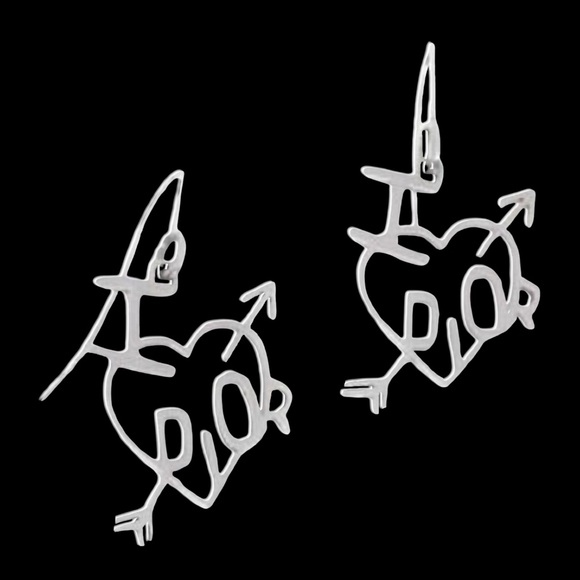 Christian Dior Silver “I Love You” Cupid heart earrings - Picture 14 of 14